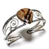 Septerian Stone Gemstone 925 Посеребренный браслет-манжета ручной работы для ювелирных изделий