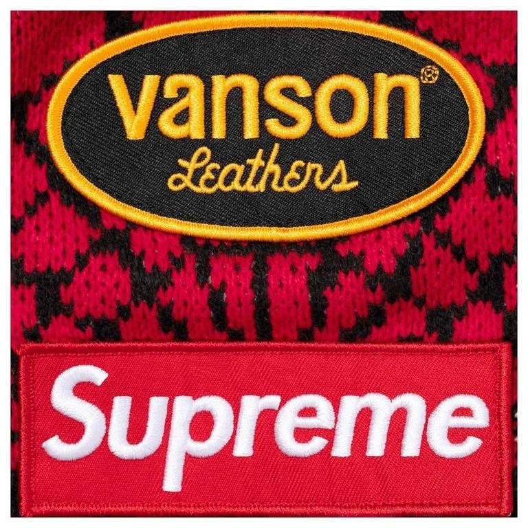 Supreme x Vanson Leathers Spider-Man Sweater Red