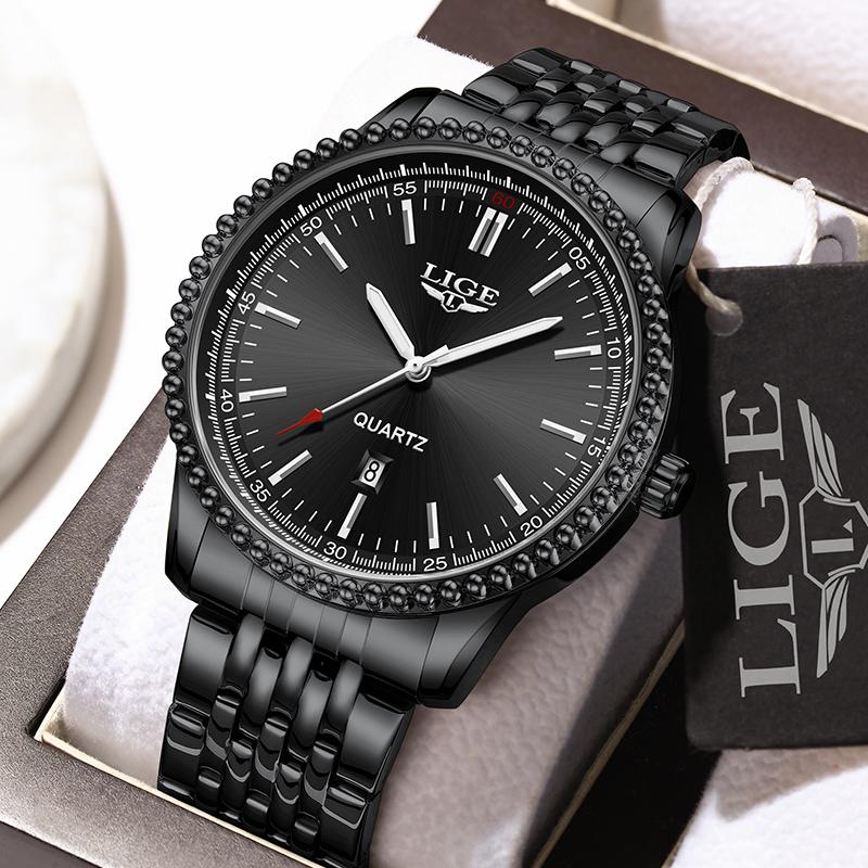 LIGE Fashion Quartz Man Watch Luxury Casual Sport Business Gentleman Waterproof Men's Watches Stainless Chronograph Reloj Hombre
