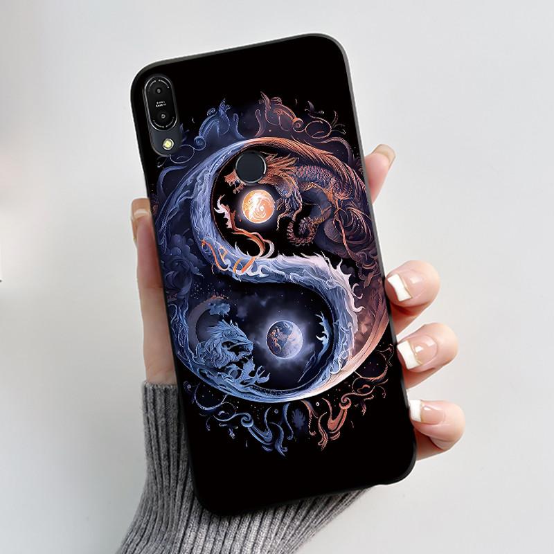 Чехол для Asus Zenfone Max Pro M1 ZB602KL ZB601KL X00TD / Max M1 ZB555KL X00PD, Чехол-Кролик Мультяшные Животные, Черный Мягкий Силиконовый Чехол