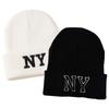 Solid Color Cold Cap Letter Embroidery Knitted Skull Bonnet Winter Warm Knitted Beanies Hat  Unisex