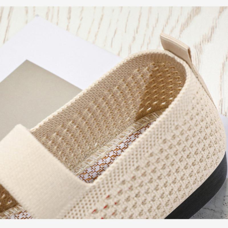 Женские однотонные вязаные дышащие легкие туфли Мэри без шнуровки на плоской подошве, удобные туфли на мягкой подошве на каждый день