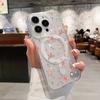 Маленький прозрачный магнитный чехол для телефона с розовыми цветами для iPhone 11 12 13 14 15 16 17 Pro Max Plus 16E XR X XS Max 7 8 16 Plus Жесткая крышка