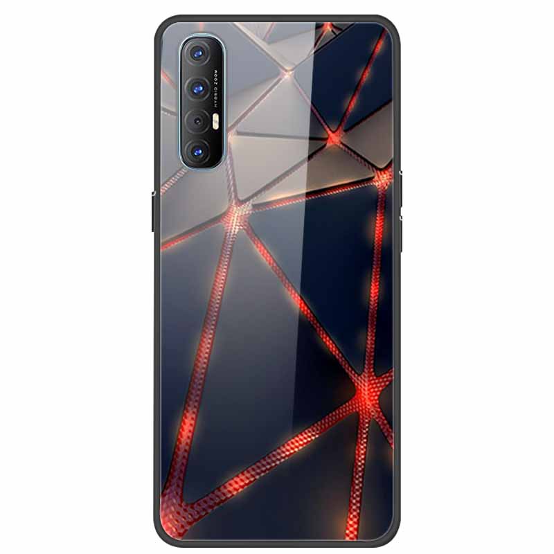 Glass Case For Oppo Reno 3 Pro 5G Case Soft Bumper Hard Tempered Glass Back Cover For Oppo Reno3 Pro 2019 Phone Case Funda Bag
