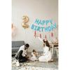 Light Blue Happy Birthday Balloons Banner 16 Inch Mylar Foil Letters Birthday Sign Banner Bunting Reble for Girls Boys Kids & Adults Birthday