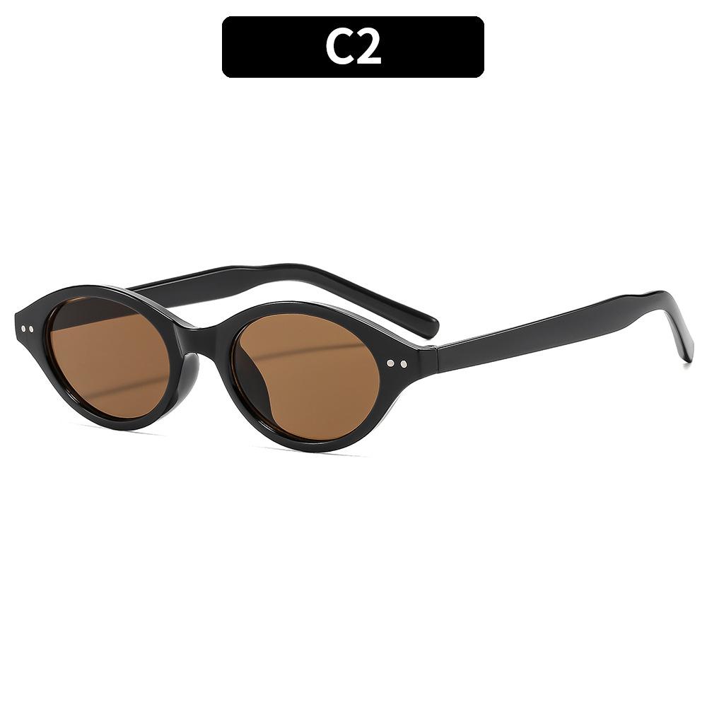 New Small Oval Sunglasses Women Brand Designer Fashion Black Sun Glasses Female Trend Ladies Eyeglasses Uv400