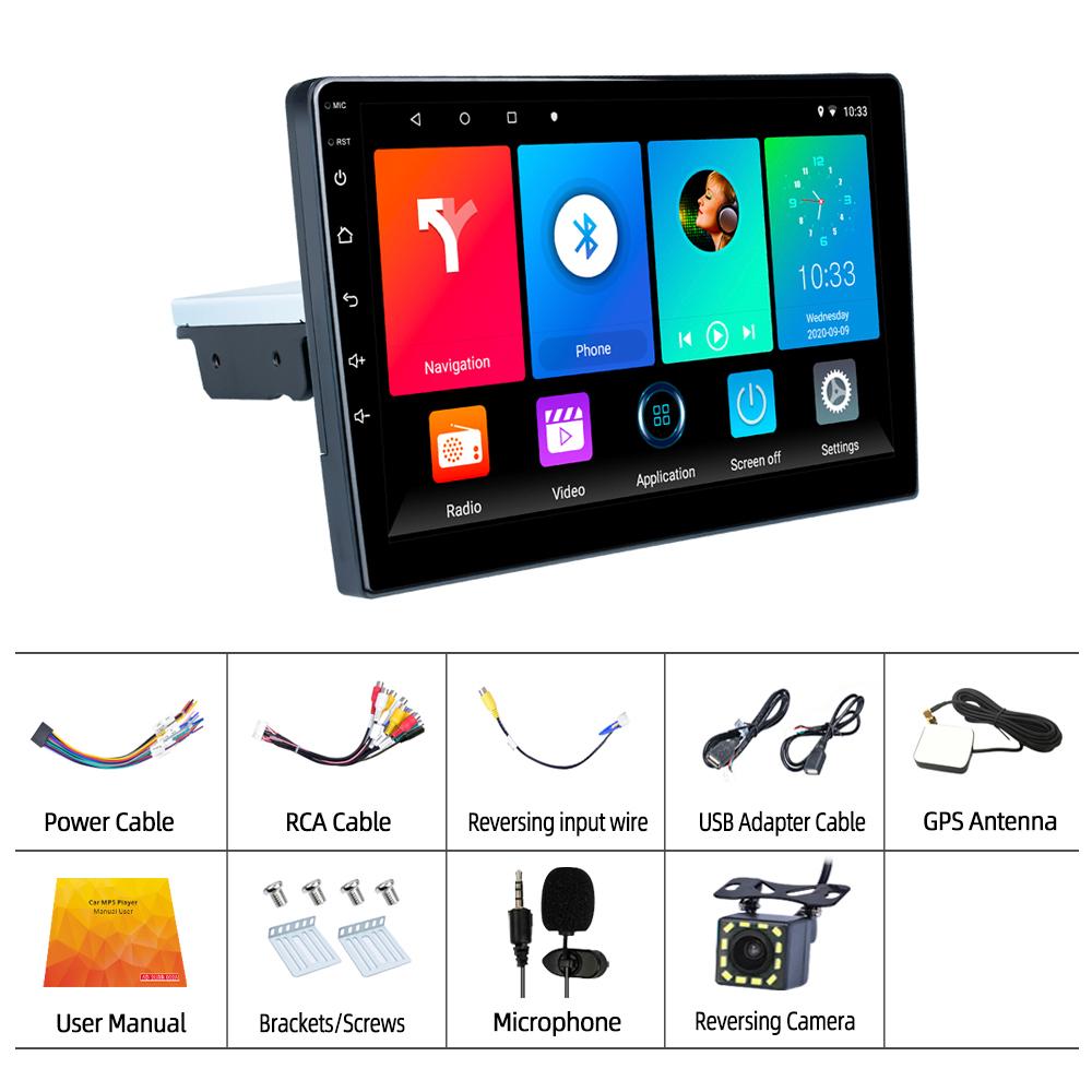 1Din 10.1'' Andriod 11 Car Multimedia Player GPS Navigation Bluetooth Car Audio Wifi USB FM MirrorLink HD Car Audio Radio Stereo Autoradio