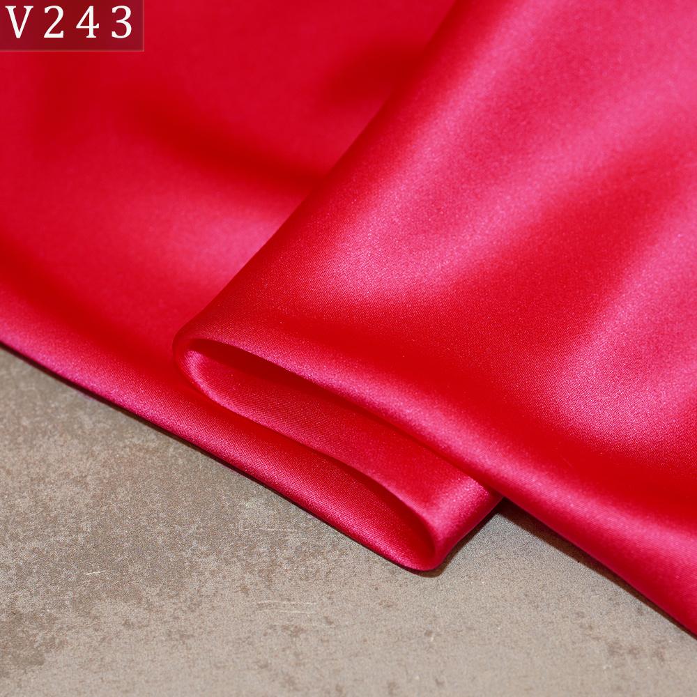 HYSK Natural Genuine Pure 100% Silk Crepe Satin Fabric Silk China Duchess Plain Brown by Meter for Dress Bedding Wedding
