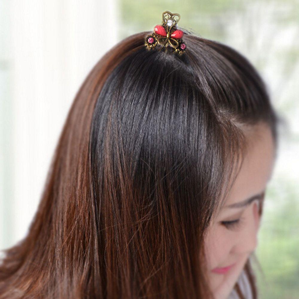 Fashion Women Girls Retro Vintage Resin Hairpins Claw Mini Butterfly Hair Clip Jewelry
