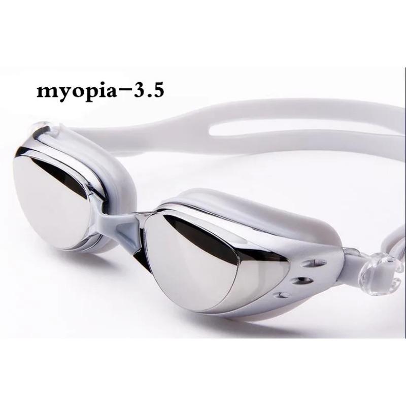 Спортивные взрослые очки для плавания с близорукостью для мужчин и женщин, диоптрийные очки для плавания, противотуманные водонепроницаемые силиконовые очки для плавания -1,5 до -8,0