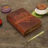 Vintage Leather Journal Book Of Shadow Grimoire Antique Deckle Paper Heart