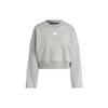 Logo Side Stripe Long Sleeve Pullover Sweatshirt Women Sweatshirt Gray IB8496