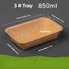 Disposable Food Grade Kraft Paper Lunch Box Waterproof Oil-proof Square Paper Plate Snack Tray Thickened Fruit Barbecue Plate