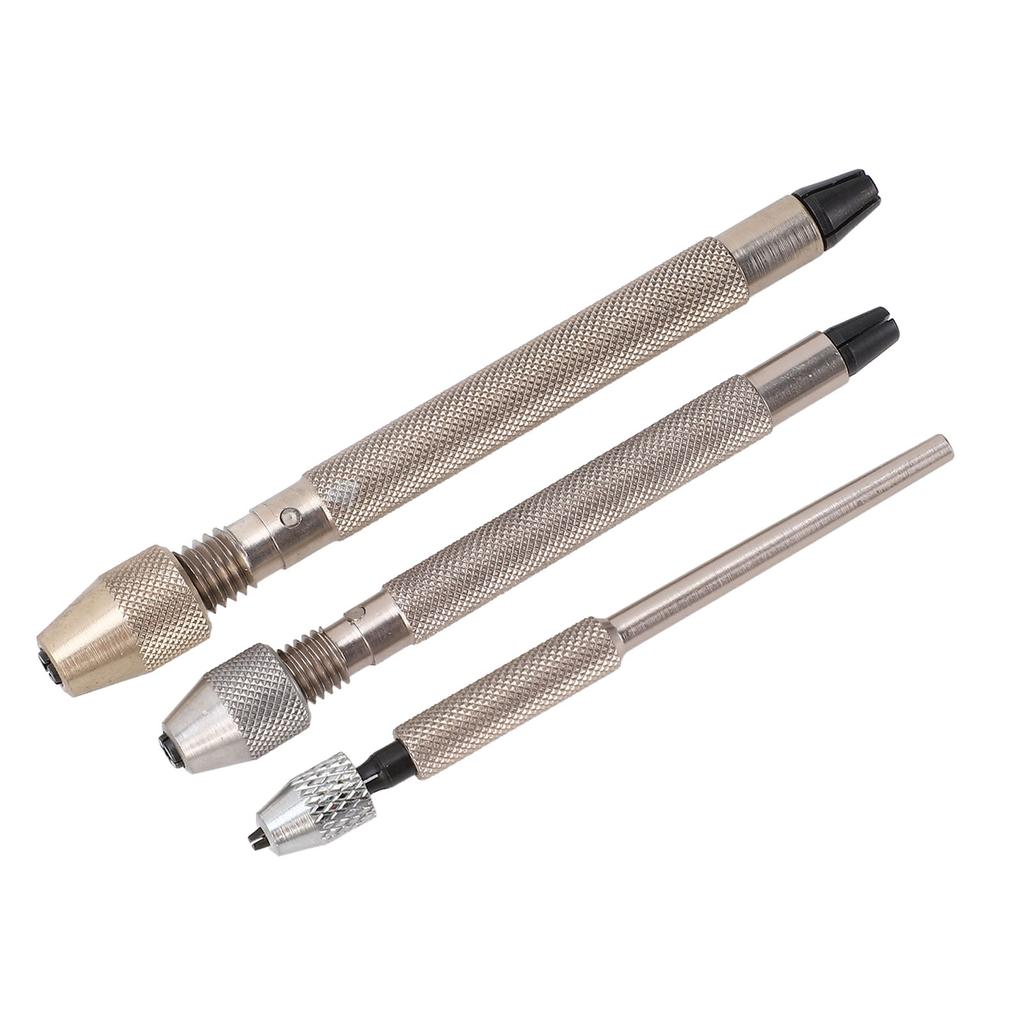 3Pcs Pin Vise Hand Drill Bit Set Aluminum Alloy Non Slip Hand Drill Bit Set Watch Repair Tool