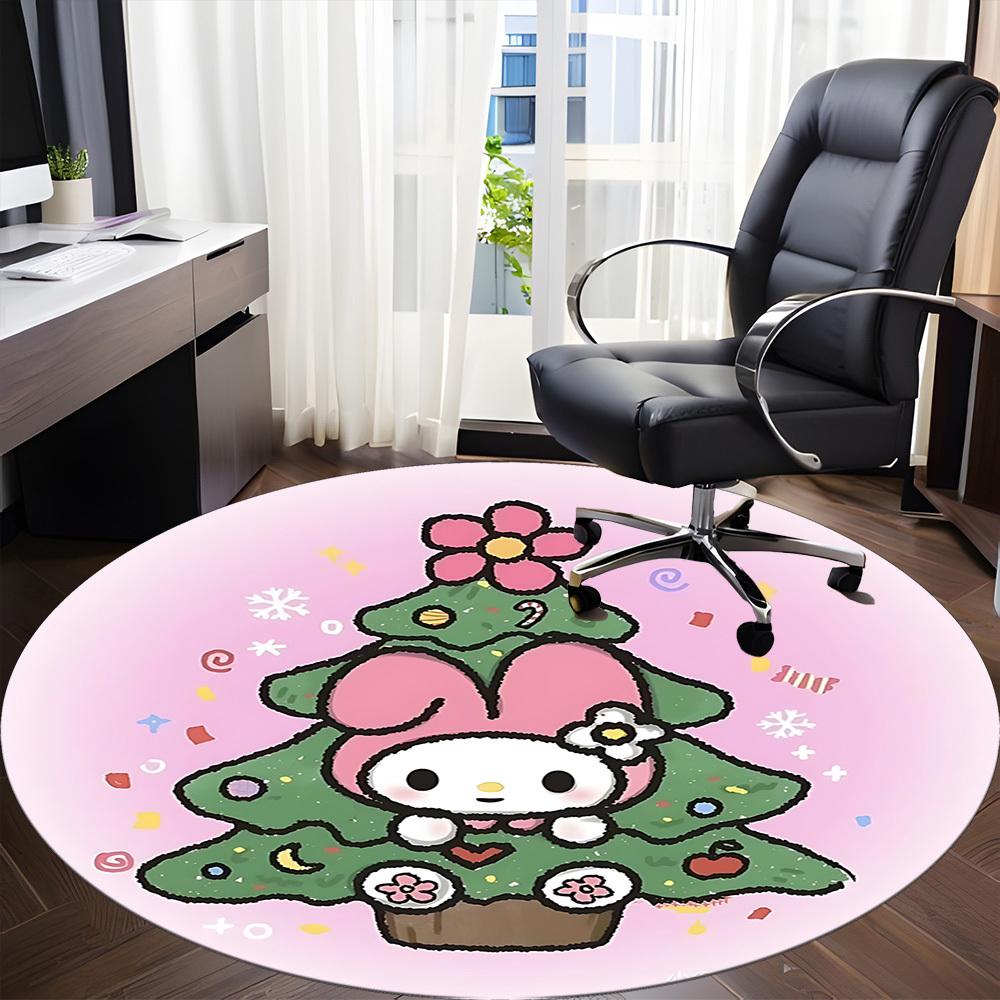 1 шт. Ковер-сиденье Sanrio для офиса, нескользящий, мягкий и удобный, ковер для офиса, игр, легкий круглый коврик для пола