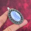 Blue Lace Agate Gemstone Handmade Jewelry, 925 Solid Sterling Silver Jewelry, Exclusive Design Pendant Gemstone Jewelry For Sister