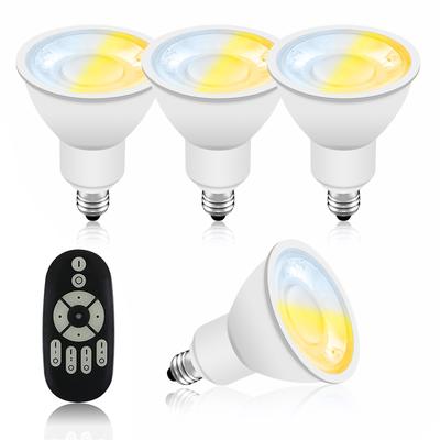Kyodo Lighting 4 шт. E11 Диммируемые светодиодные споты 50 Вт (GT-SP-6W-E11CT-4B-Y) с пультом дистанционного управления, совместим с галогенными лампами, теплый белый, нейтральный