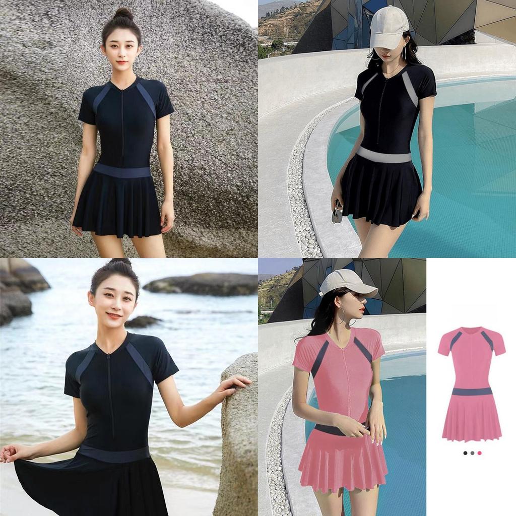Indoor Swimsuit With High Waist Spliced Design For Hot Weather And Spa Relaxation