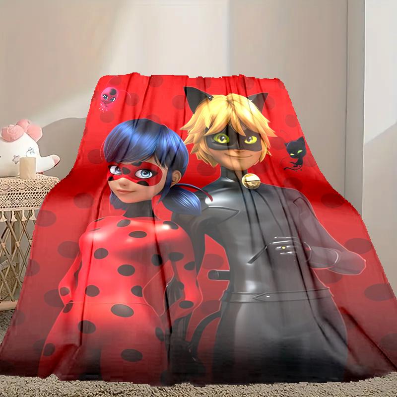 1pc Comfortable Home Print Throw Blanket, Ladybug Blanket For Bed and Sofa Use, Special Present For Family