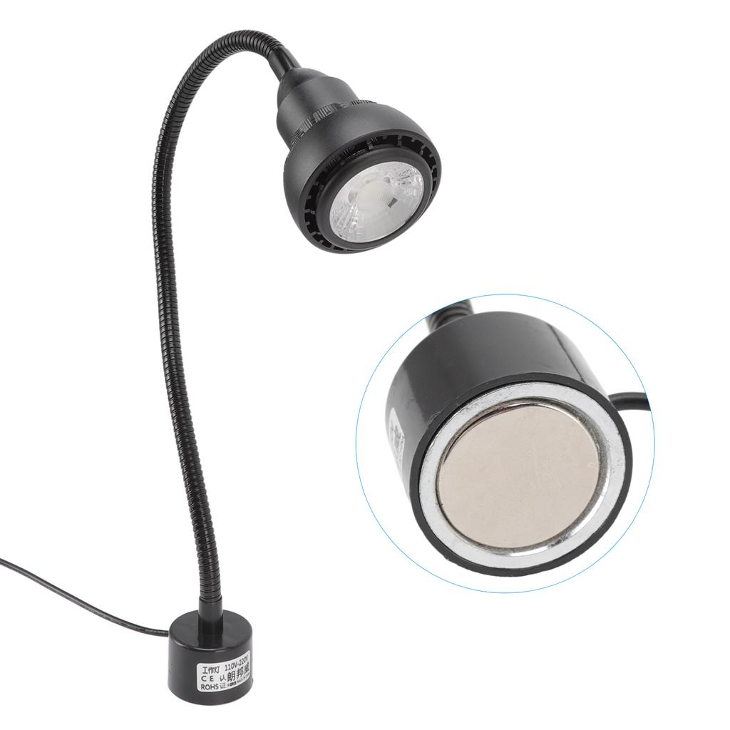 White Light Machine Tools Light 9W Flexible Gooseneck LED Work Lamp with Magnetic Base for Lathe