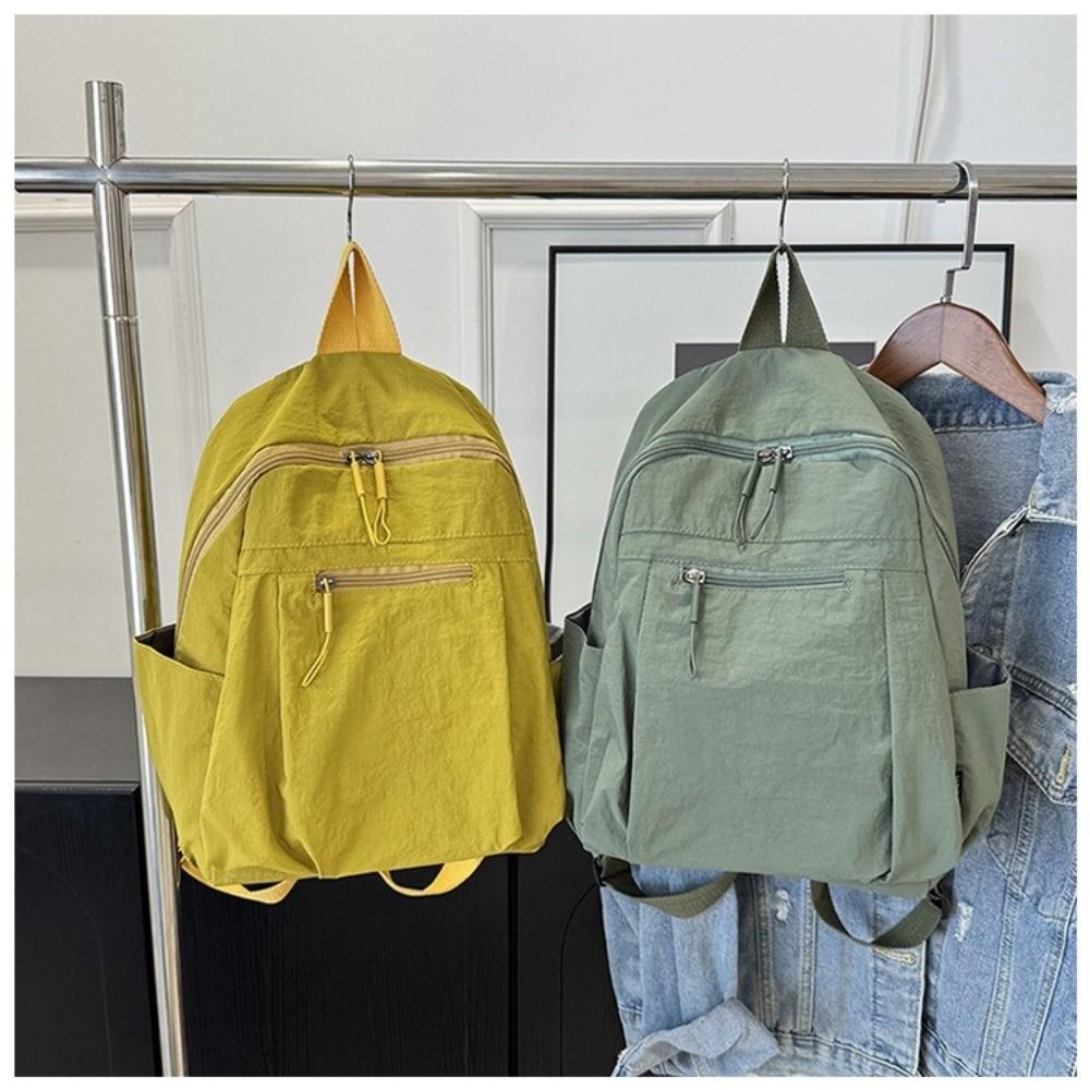 Fashion Large Capacity Backpack Multifunctional Solid Color School Bag Ultra-Light Shoulder Bag Travel