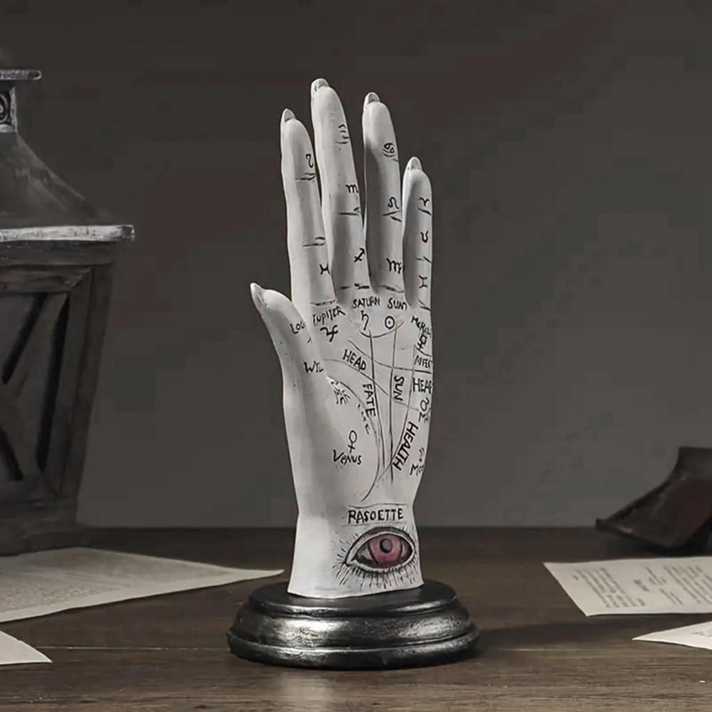 Decorative Hand Statue Resin Hand Sculpture Modern Palmistry Hand Resin Figurine Sculpture for Home Office Decor
