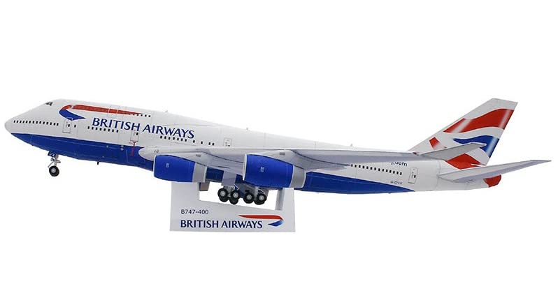 3D Сборная Бумажная Модель Самолета Airways Boeing (Британский 747-400 Масштаб 1/144)