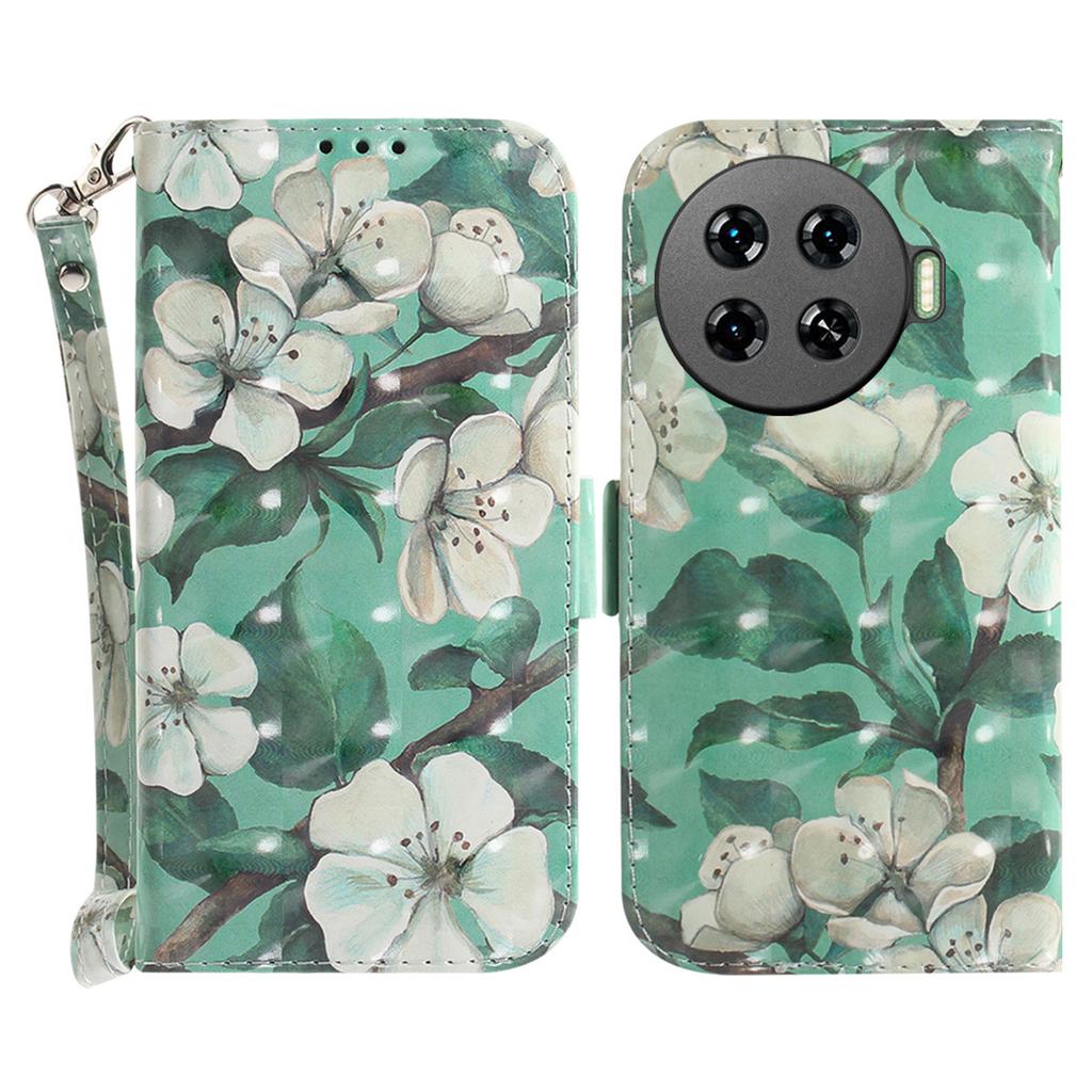 For TECNO Spark 20 Pro+ Case with Strap Pattern Printed Leather Wallet Phone Cover