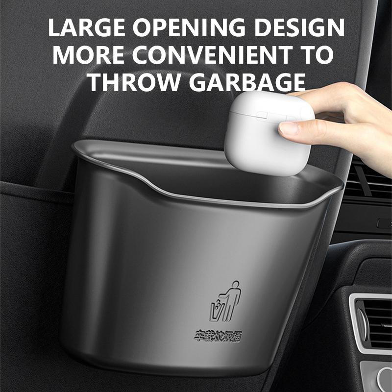 SEAMTAL 1.6L Car Dustbin Box Car Trash Can Seat Back Hanging Rubbish Bin Car Storage Organizer With Phone Holder Hooks