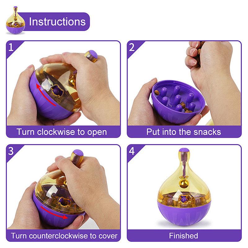 Cat Food Leakage Toys Interactive Food Funnel Plastic Cat Food Dispenser Mouse Ball Shape Tumbler Puzzle Training Pet Supplies
