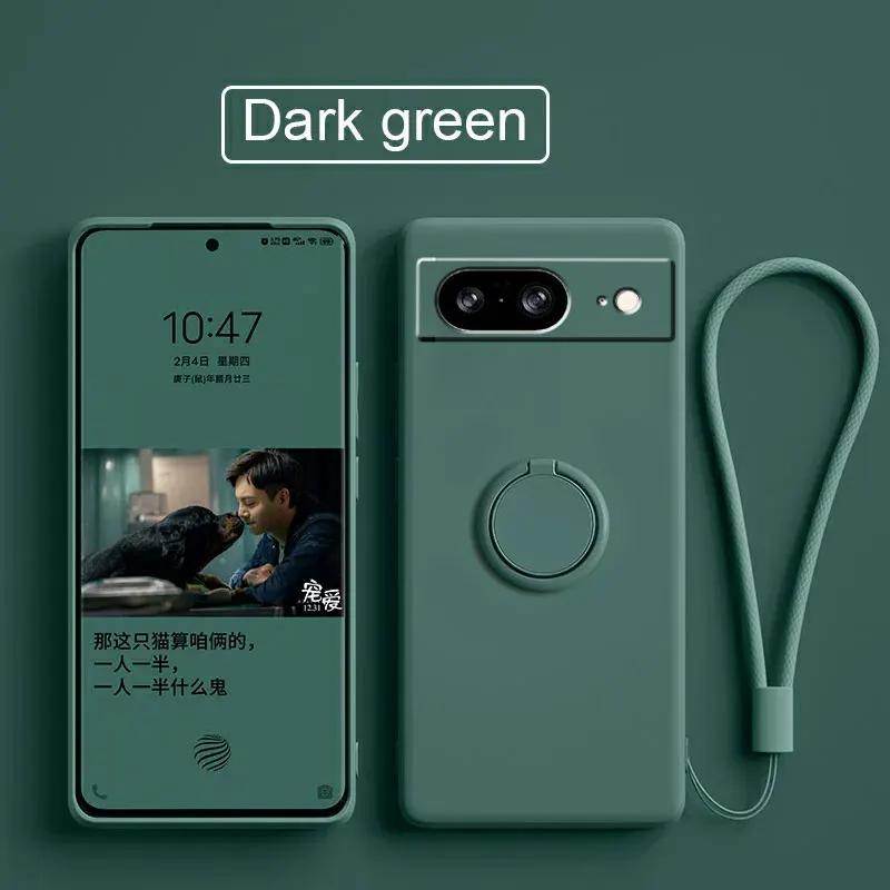 Чехол для Google Pixel 8 9 Finger Ring Stand Holder Slicone Cover для Pixel 9 Pro XL Solid Color Lens Protection Soft Phone Case