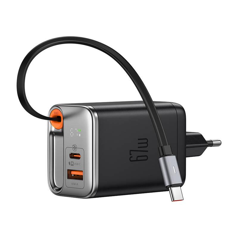 2-in-1 Charger Usb-C+A Mcdodo Ch-4100 67W Gan, Usb-C Cable 65Cm, Black