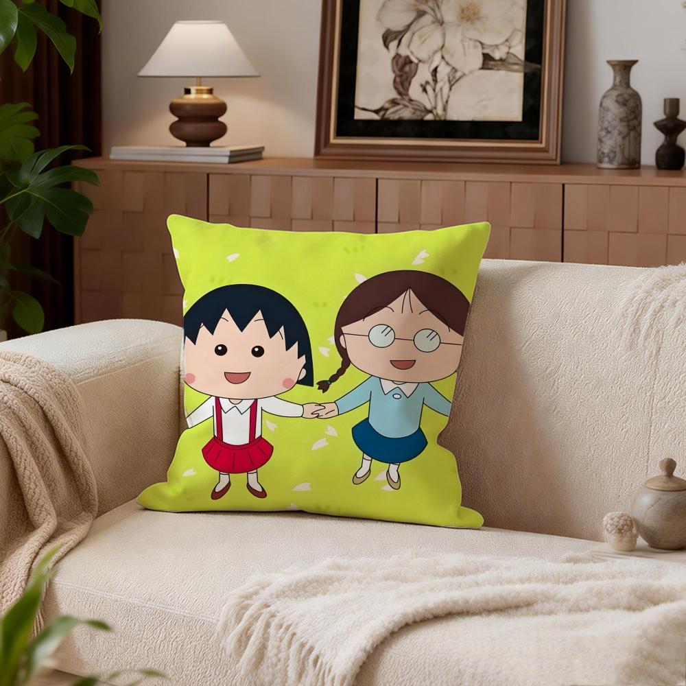 Kids Chibi Maruko Chan Cushion Cover Cushion Cover Set 4Pcs 50X50 45X45 40X40 Pillowcase Decorative Sofa Home Decor