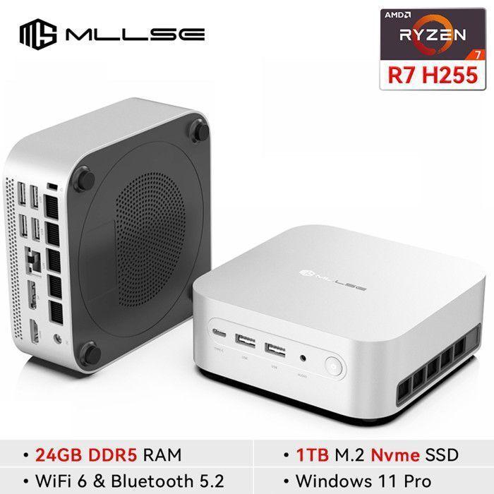 MLLSE G10 Mini PC - Ryzen 7 - 16GB LPDDR5 SSD - Radeon 780M - WiFi 6 - HDMI DP Type-C - Compact Computer