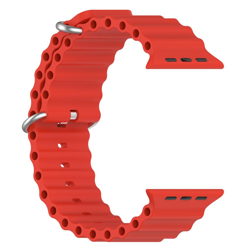 Силиконовый ремешок с двойной пряжкой для Apple Watch Ultra 2 9 8 7 6 5, ремешок для браслета Iwatch Band 5, 49 мм, 38 мм, 41 мм, 45 мм