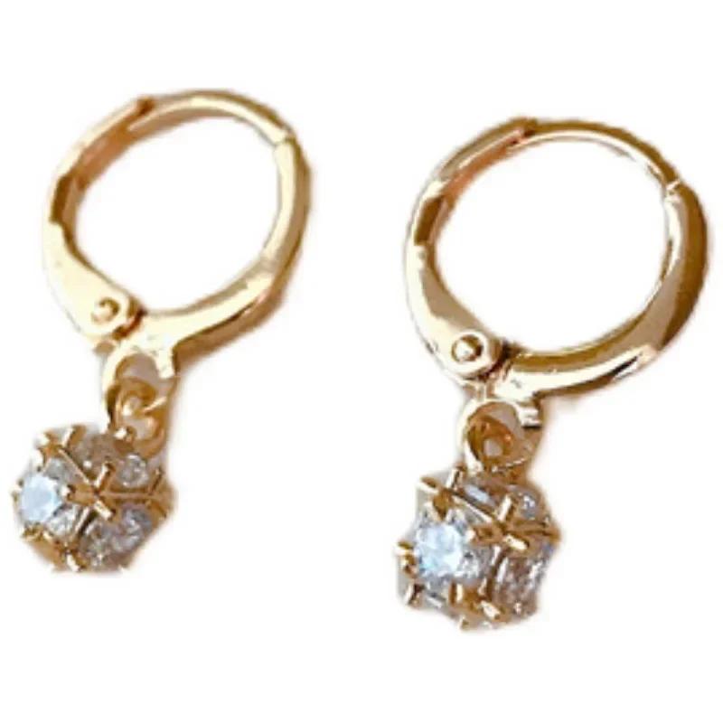 Серьги-кольца из серебра 925 пробы с кристаллами циркона, золотые, круглые, геометрические, с цветами и стразами, классические серьги, ювелирные изделия, подарки для вечеринок