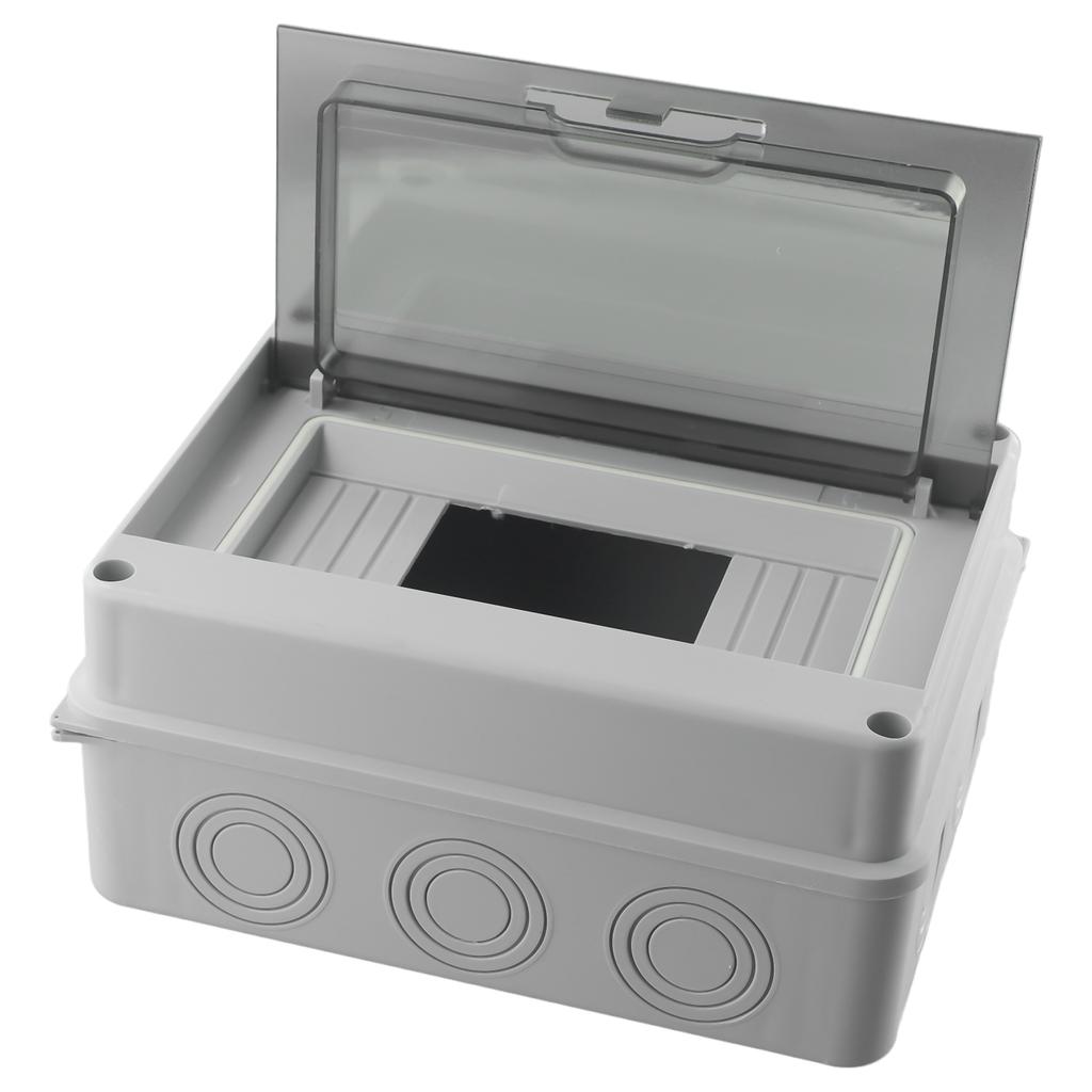 Outdoor Waterproof Distribution Box PC Surface-Mounted 1Row 8 Modules IP65 Fuse Box Connector Terminal 200X155X95mm Electrical