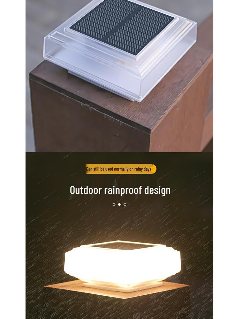 Солнечный водонепроницаемый светодиодный столбик для декора сада и двора