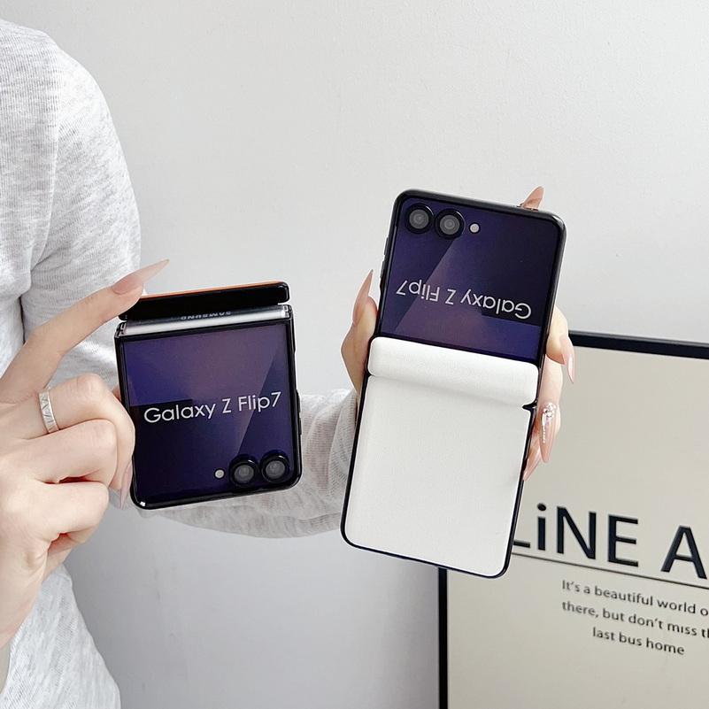 Тонкий кожаный чехол пастельного цвета для Samsung Z Flip 7 flip 7 fe Galaxy Z Flip 6 5 Складной с шарниром Ударопрочный Защитный чехол