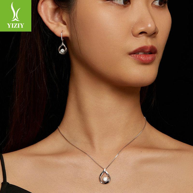 Простой классический набор серьги-подвеска с муассанитом в форме капли воды, легкая роскошь и элегантный стиль, серьги из стерлингового серебра S925.