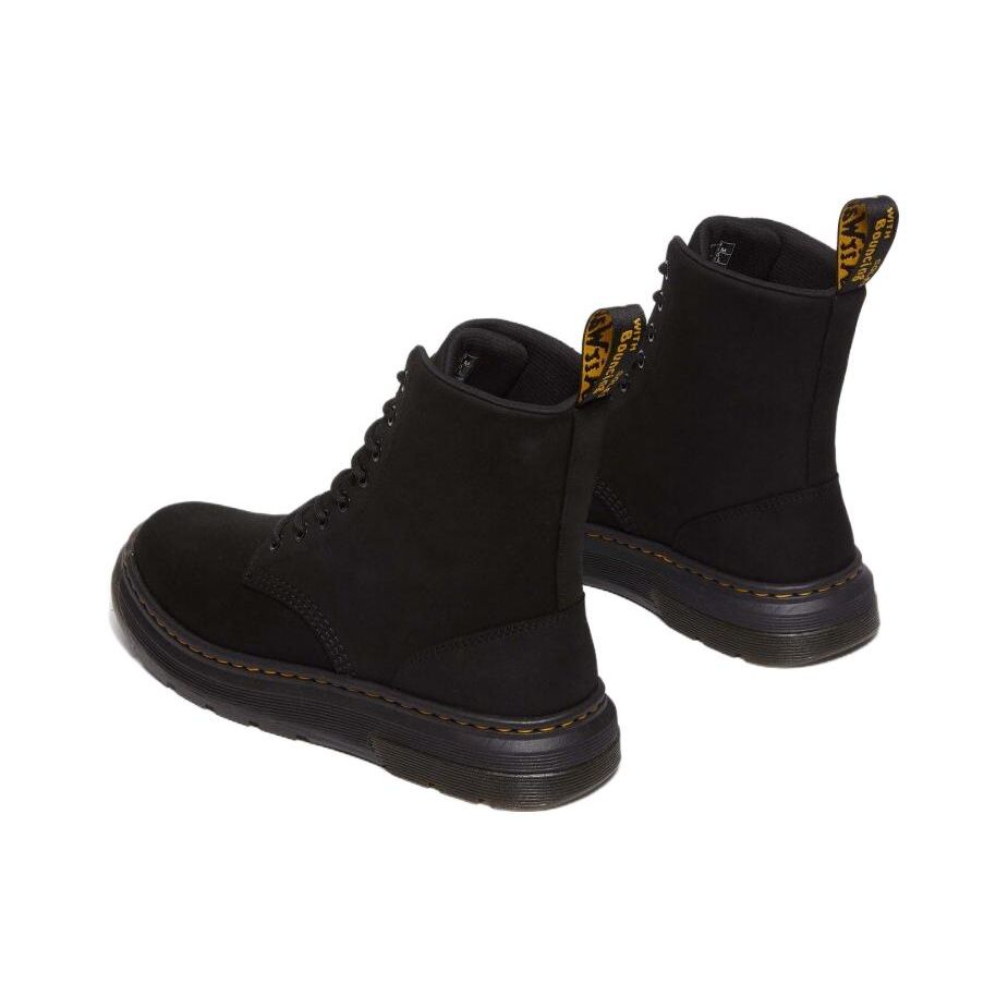 Доктор. Ботинки Martens из кожи с круглым носком на шнуровке до середины икры, унисекс, черные 31225001