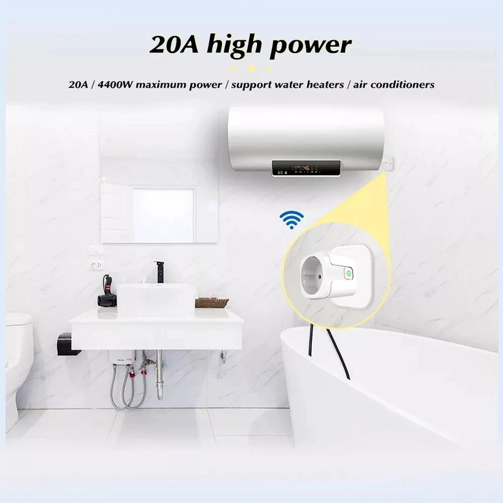 Tuya Smart Socket WiFi/Zigbee3.0 EU 16A/20A Plug Power Monitor Timer Outlet Remote APP Control Voice Works with Alexa Google