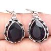 Черный Спинальный Драгоценный Камень Ручной Работы Подарок Для Нее Серебряные Ювелирные Изделия Серьги 1,5"