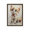 Uroczy Kotek Z Różową Kokardą Uroczy Kotek Z Różową Kokardą, 70X100 Cm, Rama Drewniana Ciemny Brąz, Papier Matowy 230 Gsm