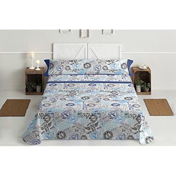 Gale Hayman Lois Parure De Lit, Coton-Polyester, Bleu, 200x180x3 Cm