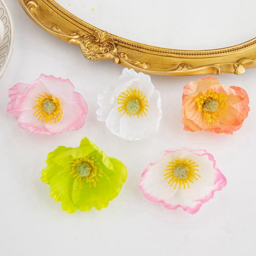 Artificial flower Papaver rhoeas Hot sale Wedding bridal bouquet Decoration Home Room Festival Outdoor Garden DIY wreath Props