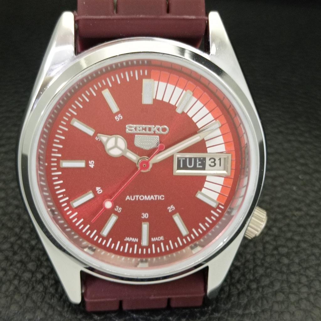 REFURBISHED SEIKO 5 AUTOMATIC 6309A VINTAGE JAPAN MENS RED DIAL WATCH a441096-4 Sk-a441096
