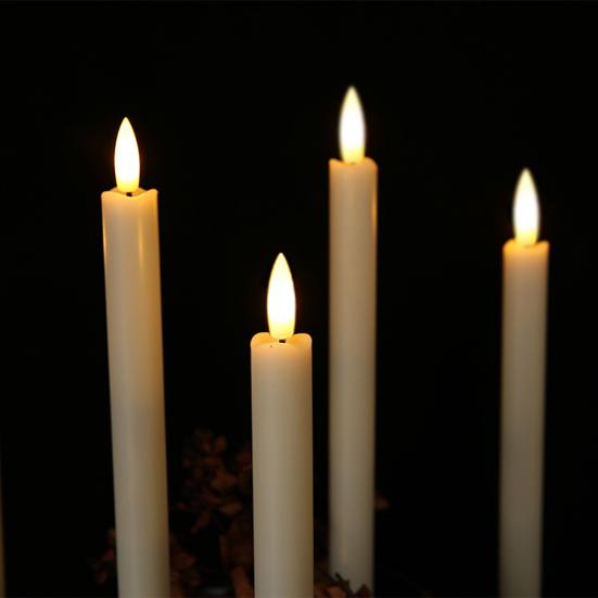 6Pcs Flameless Taper Candles Battery Operated Window Fake Candles with Remote Control Flickering LED Candles for Holiday Wedding Home Decor