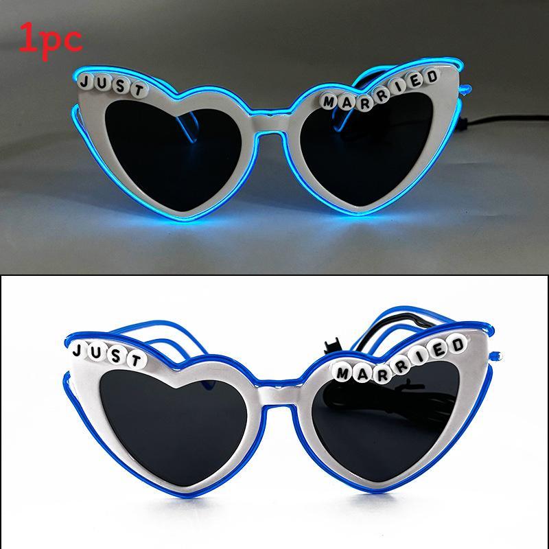 Led Heart Shaped Sunglasses For Women Men Party Fashion Decoratives Midnight Pink Frame