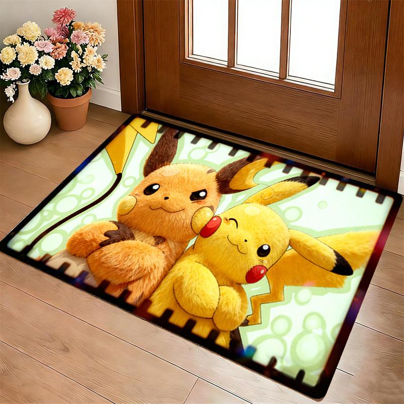 Pikachu Friendship Living Room Nonslip Area Rug Soft Carpet For Bedroom Game Playroom Sofa Office Home Decor Doormat Christmas Gift C929512